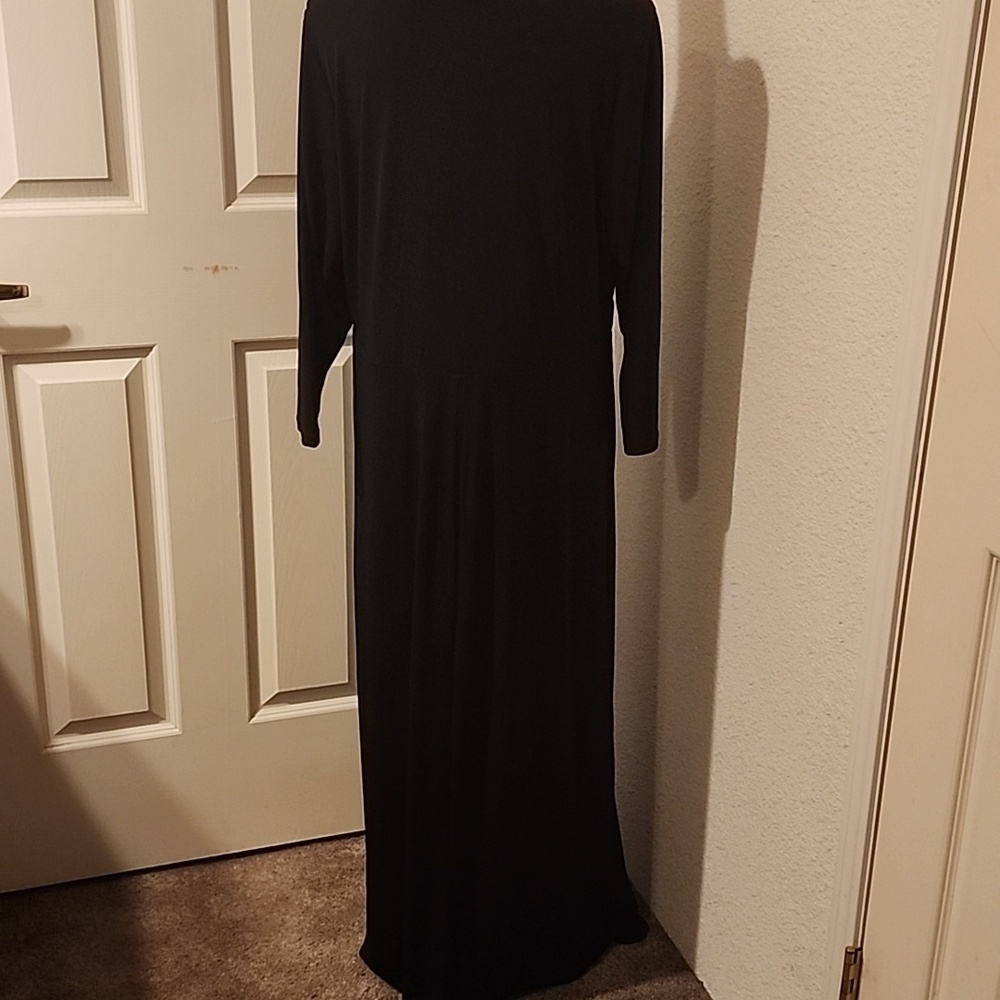 Torrid Black Long Sleeve Maxi Dress Hi-low Hem, Stretchy, Size 2 18/20 2x - Picture 6 of 12
